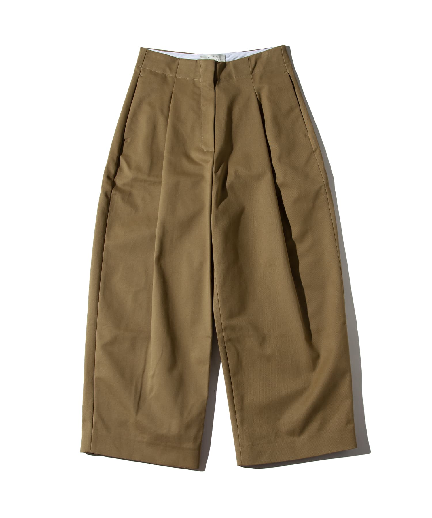 STUDIO NICHOLSON PEACHED COTTON TWILL VOLUME PLEAT PANTS