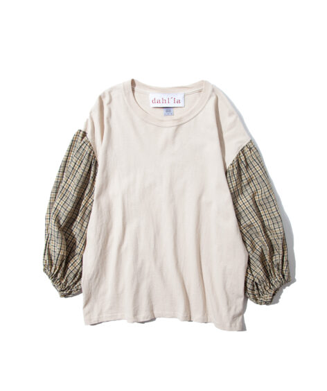 dahl’ia sleeve check tops / ダリア スリーブチェックトップス