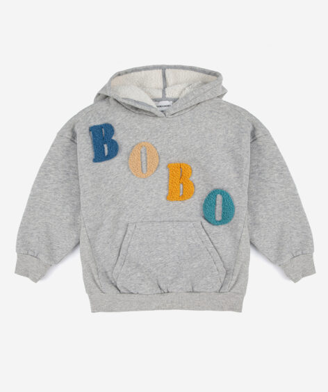 BOBO CHOSES Bobo Diagonal hooded sweatshirt / ボボショーズ ボボダイアゴナルフーデッドスウェットシャツ