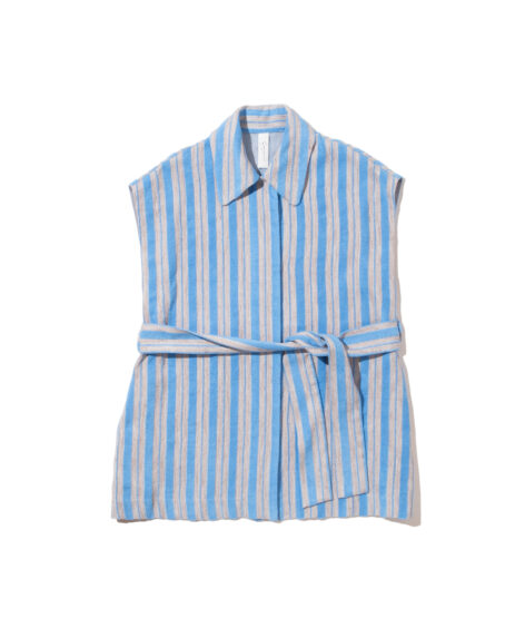 SANA no-sleeve shirt (jacquard stripe) / サナ ノースリーブシャツ（ジャカードストライプ）