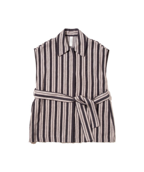 SANA no-sleeve shirt (jacquard stripe) / サナ ノースリーブシャツ（ジャカードストライプ）