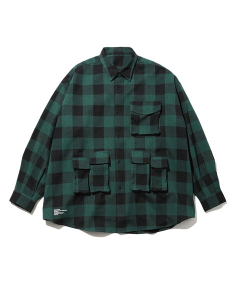 Fresh Service BUFFALO CHECK MULTI POCKET SHIRT / フレッシュサービス バッファローチェック マルチポケット シャツ