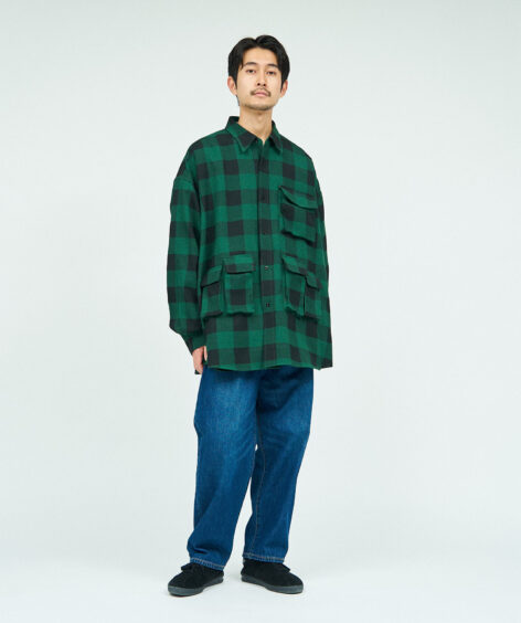 Fresh Service BUFFALO CHECK MULTI POCKET SHIRT / フレッシュサービス バッファローチェック マルチポケット シャツ