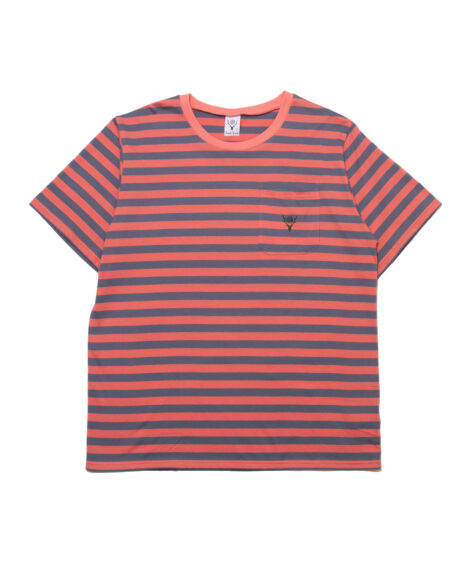 South2 West8 S/S RoundPocket TeeCotton Stripe Jersey / サウスツーウエストエイト S/SラウンドポケットTシャツコットンストライプジャージ