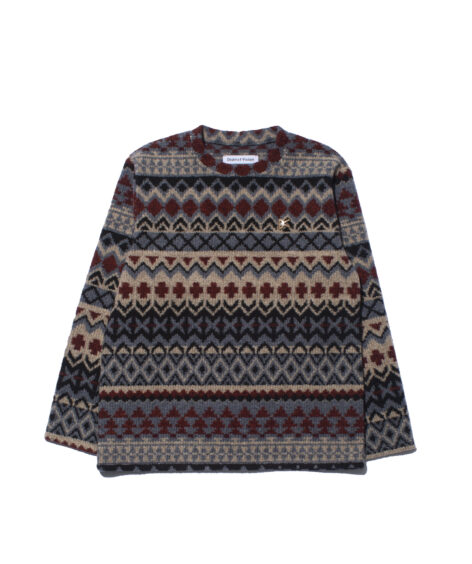 DISTRICT VISION Jacquard Knit Crew Neck / ディストリクトビジョン ジャカード ニット クルーネック