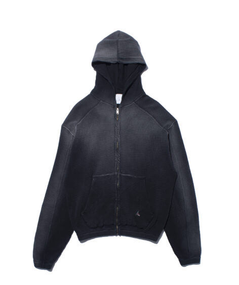 ROA BEE Sun Faded Waffle Zip Up Hoodie / ロア BEE サンフェーデッド ワッフル ジップアップ フーディ