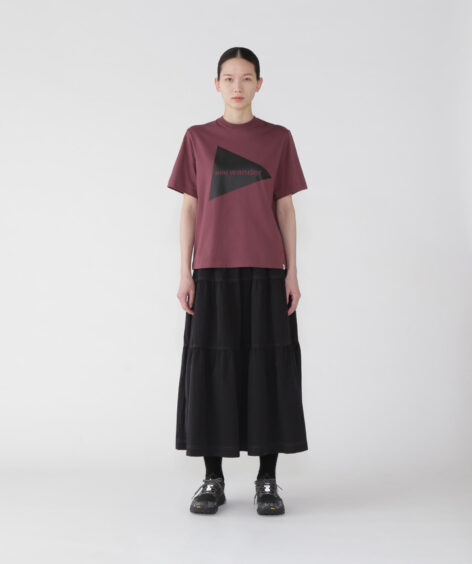 and wander crinkled nylon skirt 2 (W) / アンドワンダー クリンクル ナイロン スカート 2 (W）