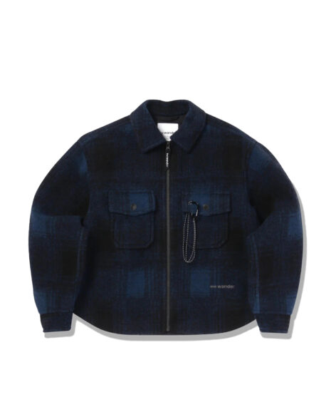 and wander wool shaggy zip jacket / アンドワンダー ウール シャギー ジップ ジャケット