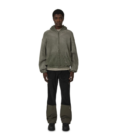 ROA BEE Sun Faded Waffle Zip Up Hoodie / ロア BEE サンフェーデッド ワッフル ジップアップ フーディ