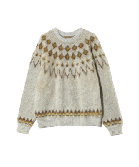 SOUTH2 WEST8 Mohair Crew Neck Sweater – Nordic Skull  / サウスツーウエストエイト モヘア クルーネック セーター – ノルディック スカル