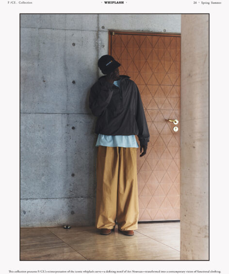 F/CE. TECH KERSEY WIDE DRAPE TROUSERS / エフシーイー テック カーシー ワイド ドレープ トラウザーズ