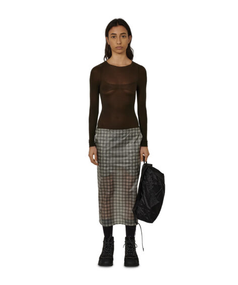 ROA hiking NIA See Through Printed Check Mid Skirt / ロア ニア シースルー プリンテッド チェック ミッド スカート