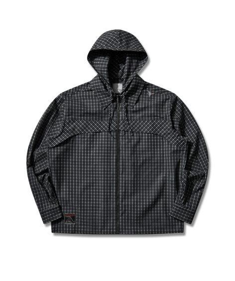 ROA hiking Aair FloWeave Printed Check Long Sleeve Hooded Shirt / ロア エア フロウィーブ プリント チェック ロングスリーブ フーデッド シャツ