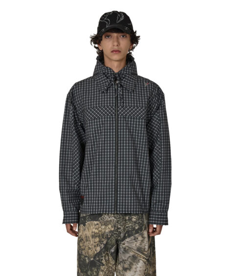 ROA hiking Aair FloWeave Printed Check Long Sleeve Hooded Shirt / ロア エア フロウィーブ プリント チェック ロングスリーブ フーデッド シャツ