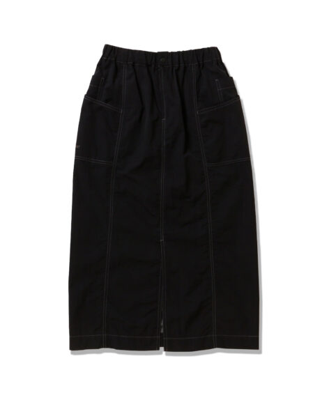 and wander crinkled nylon skirt (W) / アンドワンダー リンクルド ナイロン スカート（W）