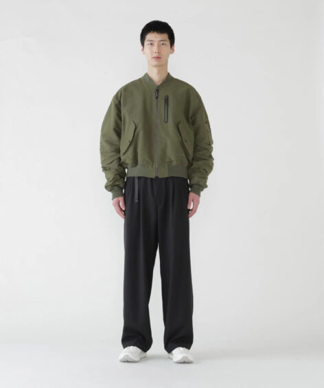 and wander PE melange twill wide pants / アンドワンダー PE メランジツイル ワイドパンツ