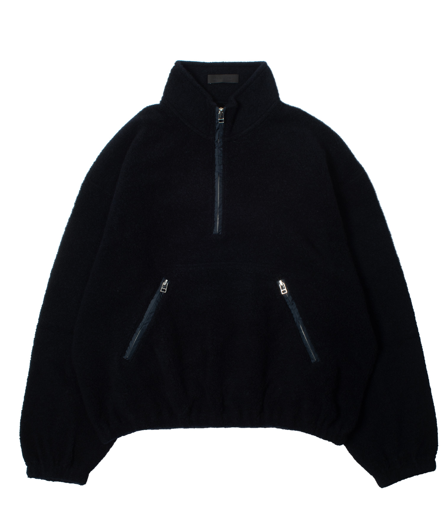 黒トップス୨୧様 OMAR AFRIDI HALF ZIP PULLOVER / オマール アフリディ ハーフ ジップ