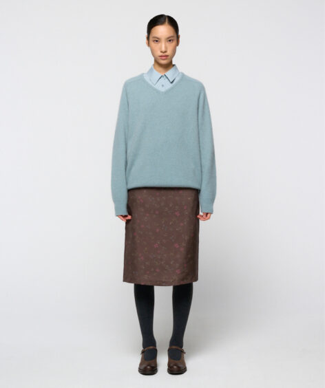 AMOMENTO RACOON V-NECK KNIT / アモーメント ラクーン Vネック ニット