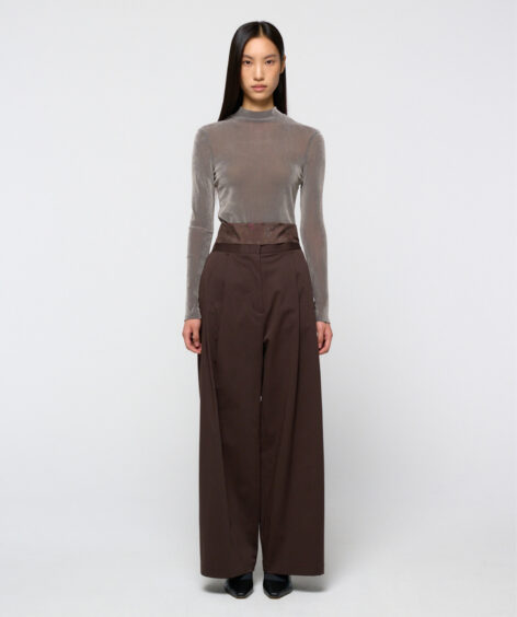 AMOMENTO TWO TUCK WIDE BANDING PANTS / アモーメント ツータック ワイド バンディング パンツ