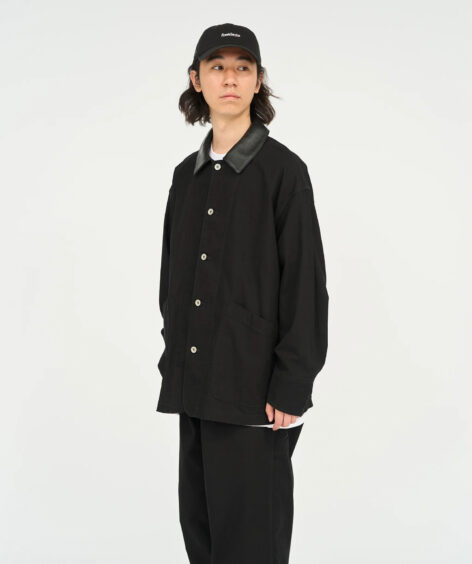 Fresh Service COTTON CANVAS LEATHER COLLAR WORK JACKET / フレッシュサービス コットンキャンバス レザーカラー ワーク ジャケット