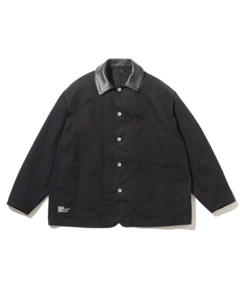 Fresh Service COTTON CANVAS LEATHER COLLAR WORK JACKET / フレッシュサービス コットンキャンバス レザーカラー ワーク ジャケット