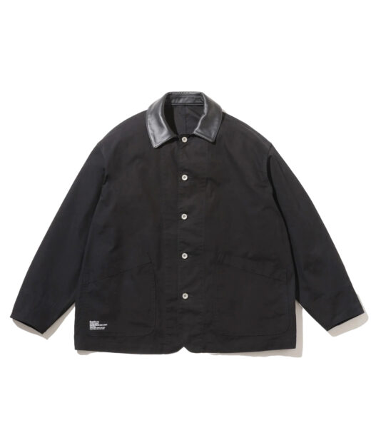 Fresh Service COTTON CANVAS LEATHER COLLAR WORK JACKET / フレッシュサービス コットンキャンバス レザーカラー ワーク ジャケット