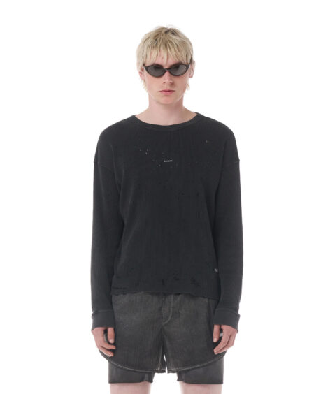 SATISFY Mothtech Waffle Long Tee / サティスファイ モステック ワッフル ロング ティー
